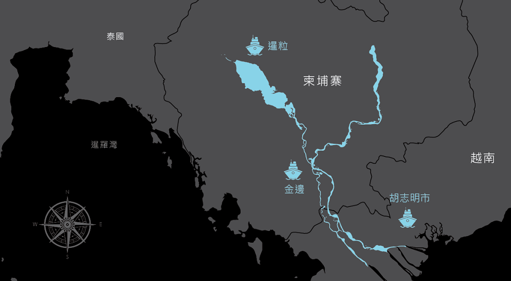 Aqua Mekong湄公河航線圖