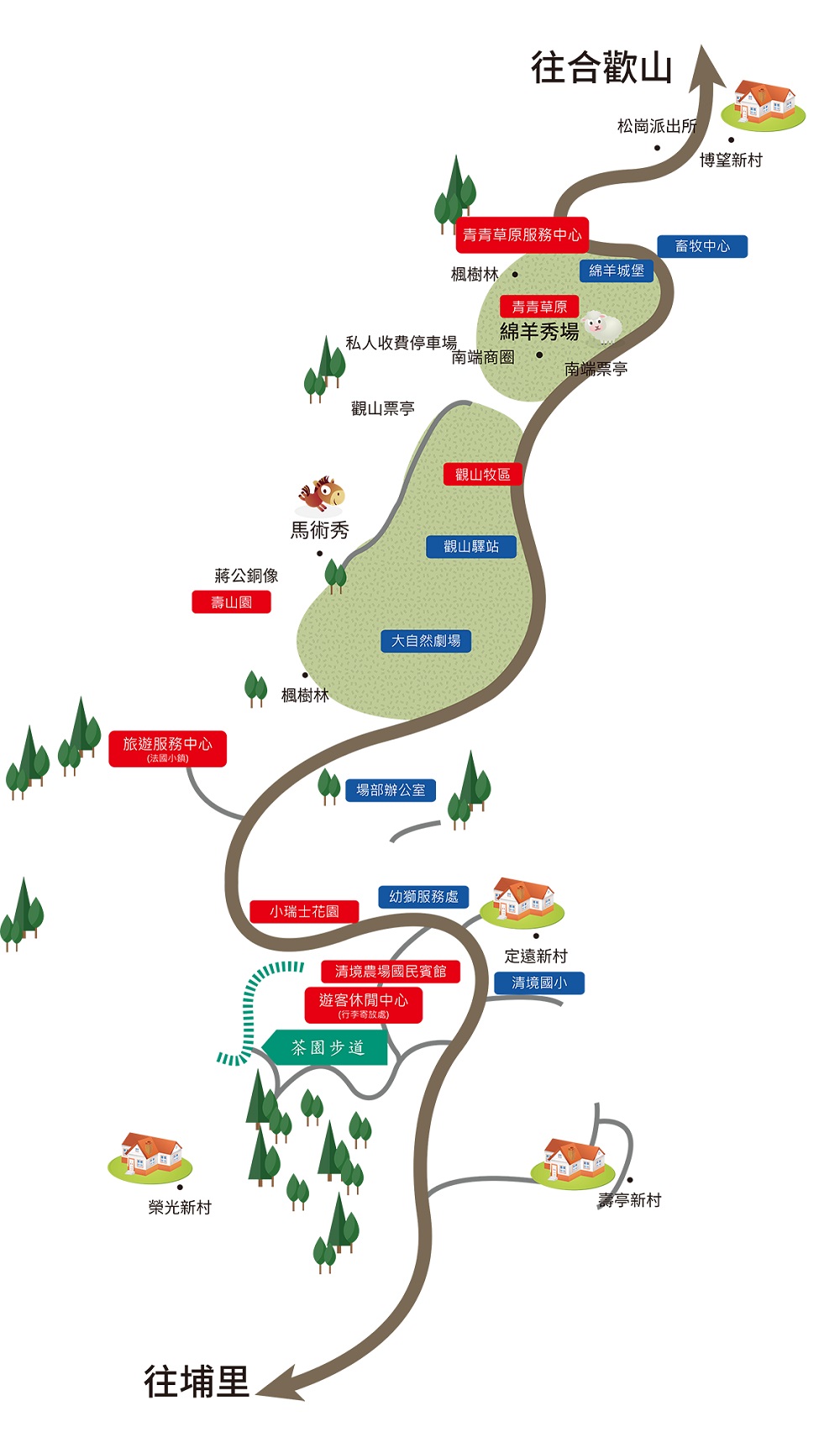 清境茶園步道路線圖