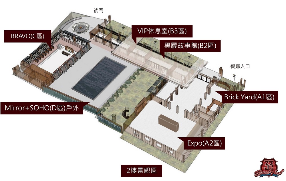 BY33 美軍俱樂部空間平面圖