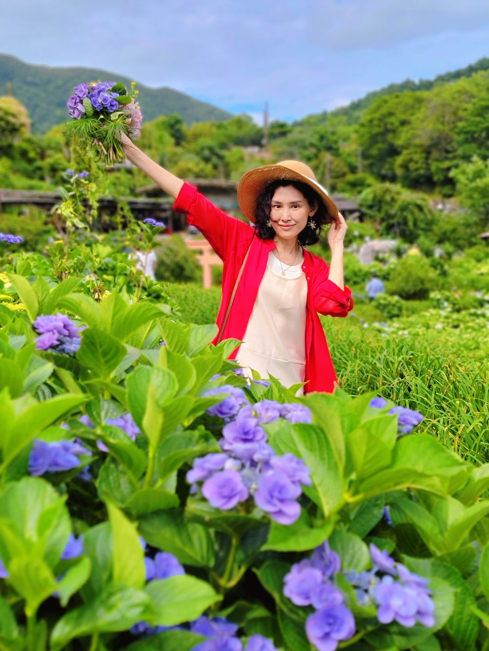 陽明山竹子湖繡球花季│曹家花田香打卡美拍攻略花背包+日式鳥居+峇里島發呆亭@水靜葳環遊世界366天 (32)