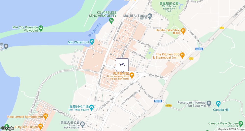 砂拉越住宿│美里市中心美居酒店Mercure Miri City Centre地圖MAP