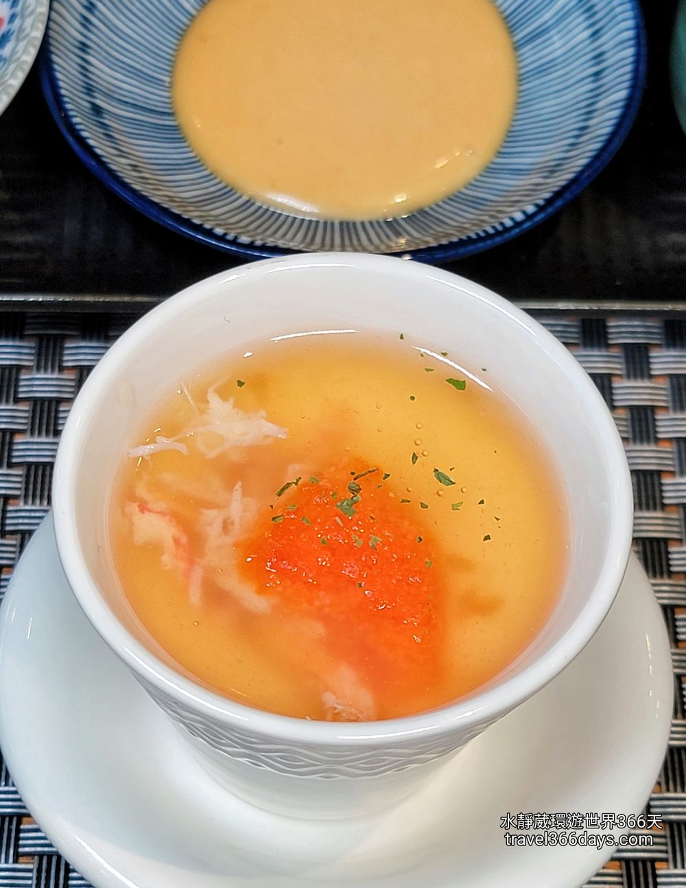 聽雨軒 壽司鐵板(潼日式料理)前菜松葉蟹肉蒸蛋