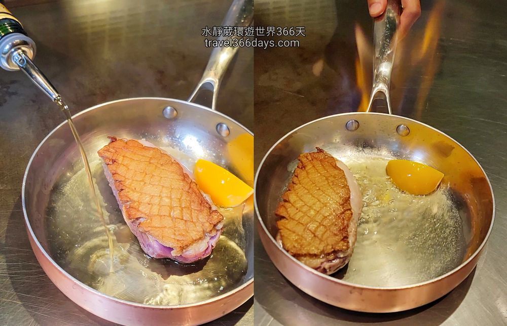 【墨賞新鐵板料理-古亭店】海陸雙主菜套餐主餐(肉類)白蘭地櫻桃鴨胸